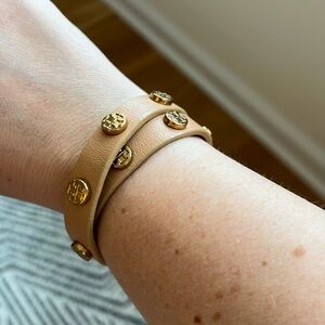 Tory Burch double wrap leather bracelet